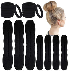 10PCS Hair Bun Maker for Women, Magic Snap Roll Sponge Curler Clips, Easy Donut Maker for Easy Bun Twister, Ballet Buns, French Twist, Updo's, Waves & more - Strong, Flexible, Reusable