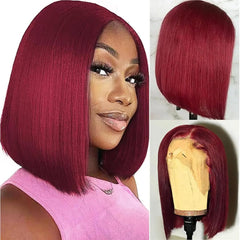 10 Inch Bob Wig Human Hair 13x4 HD Lace Front Wigs Human Hair Pre Plucked Short Bob Wig Lace Frontal Wigs for Black Women 180% Density Glueless Straight Human Hair Wig Natural Color