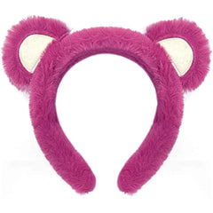 Wittocs Pink Bear Ears Headband Plush Bear Ear Headwears for Women Girls Makeup Headband Cute Fashion Fluffy Soft Face Washing Headbands New Year Christmas Valentines Day Hair Hoop