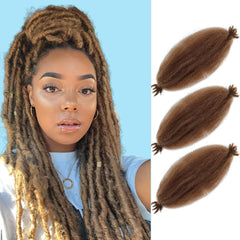 Afro Twist Hair Pre Separated Springy Afro Twist Hair Pre stretched Wrapping Hair for Soft Locs Afro Spring Twist Hair Marley Twist Braiding Hair Extensions (8 Inch (Pack of 3),1B)