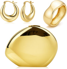 Quelay 3 Pcs Clutch Purse Jewelry Set for women Evening Prom Purses Metallic Handbag jewelry accessories Bracelet Earrings for Formal Wedding Banquet Retro