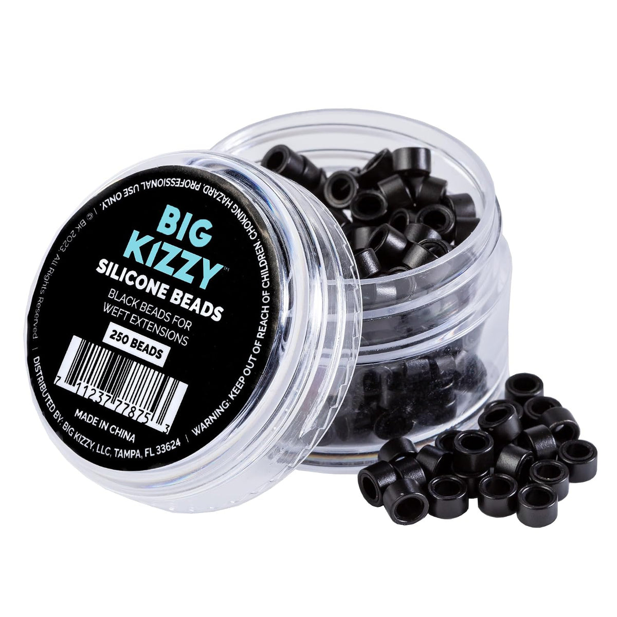 Big Kizzy 1000pcs Brown Silicone Lined Microlink Beads for Weft Hair Extensions, 5.0mm for invisible extension application