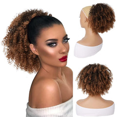 G&T Wig Curly Bangs for Black Women Short Afro Kinky Curly Bangs Clip in Bangs(1B,single bangs)