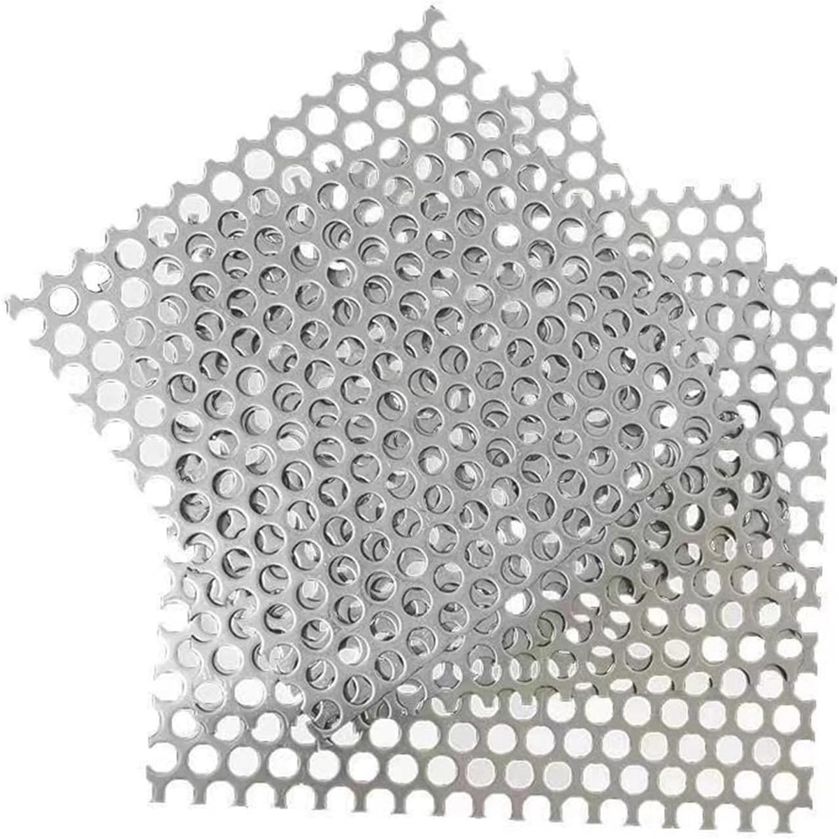 SCITOY Perforated Metal Sheets 304 Stainless Steel Perforated Plate, for Ventilation Grill Security Grates Sheet Plate Decorative Screen Customizable(4mm Mesh,25x25cm)