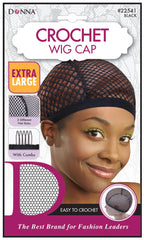 DONNA XL Crochet Wig Cap with Combs - Different Net Size Hair Accessories, Hair Bonnet for Sleeping, 1PC