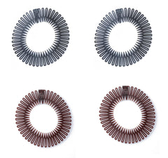 Sowaka 4 Pcs Circular Stretch Comb Plastic Black Brown Circle Spring Headband Flexible Hair Wrap Holder Hair Comb for Women Girls Outgoing Sports Hair Accessories (Round - Multi Color)