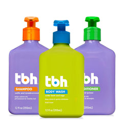 TBH Kids & Teen Shampoo and Conditioner Set – Sulfate & Paraben Free, Lightweight & Hydrating Hair Care for All Hair Types – 2-Pack, 12 oz Each