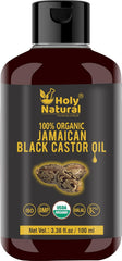 Organic Jamaican black Castor Oil (3.38 fl oz) USDA Certified, Traditional Handmade with Typical and Traditional roasted castor beans smell ,100% Pure black Castor Oil (No Additive, Non GMO)