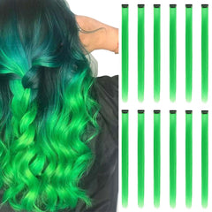 Colored Hair Extensions Clip In, 12 Pieces, Blonde