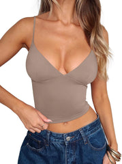 REORIA Women Sexy V Neck Tank Top Summer Y2K Going Out Tops Casual Sleeveless Fitted Basic Cami Shirts 2025