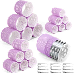 Thermal Rollers for Hair, 24PCS Jumbo Rollers Hair Curlers with Clips, Large Roller with 63mm 48mm 36mm Self Grip Thermal Hair Roller for Long Medium Short Hairs Volume