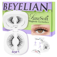 BEYELIAN Magnetic Eyelashes with Applicator Kit, Reusable Natural Look False Lashes, No Glue Needed Soft Magnetic Lashes for Eye MAC-101 (Lightweight & Comfortable)