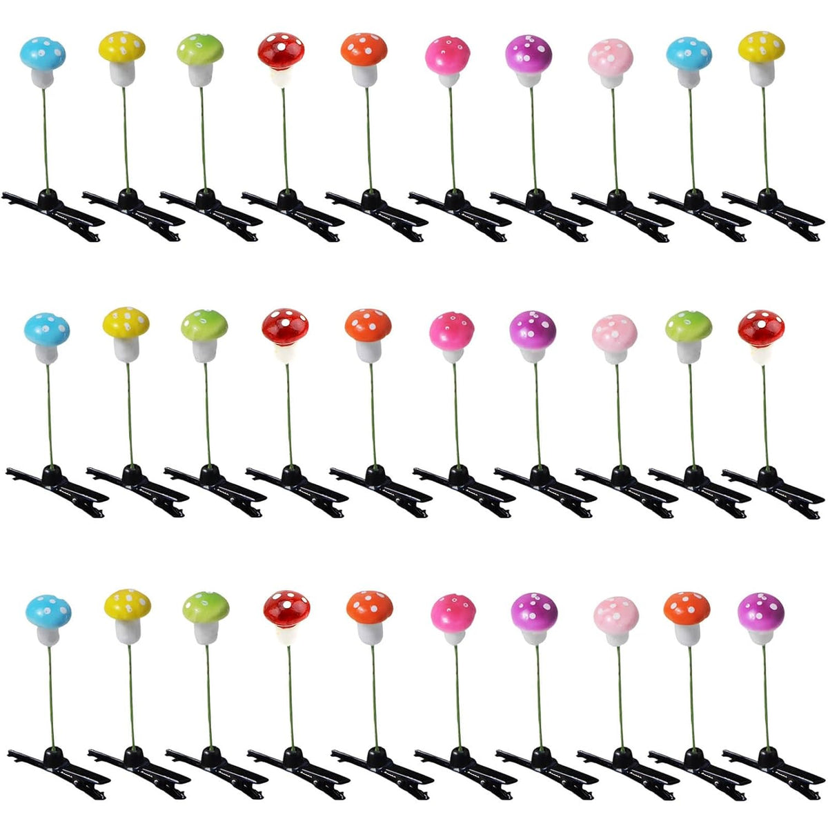 30 Pcs Bean Sprout Hair Clips, Tianhoudeger Mixed Style Plant Hairpins Flower Hair Clip Little Grass Barrette Mushroom Butterfly Headwear Hair Accessories for Women Girl School Home Party Christmas