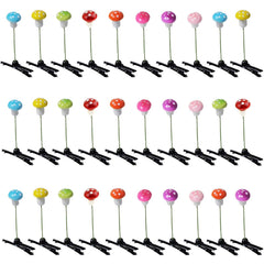 30 Pcs Bean Sprout Hair Clips, Tianhoudeger Mixed Style Plant Hairpins Flower Hair Clip Little Grass Barrette Mushroom Butterfly Headwear Hair Accessories for Women Girl School Home Party Christmas