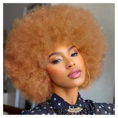 Short Curly Wigs for Black Women Synthetic Hair Heat Resistant Fluffy Natura Wigs for African American Women (Black)