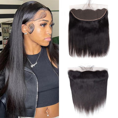 Brazilian 2x6 Human Hair Lace Closure HD Transparent 2x6 Body Wave Lace Closure Middle part Human Hair Kim K Closure With Baby Hair (16 inch)