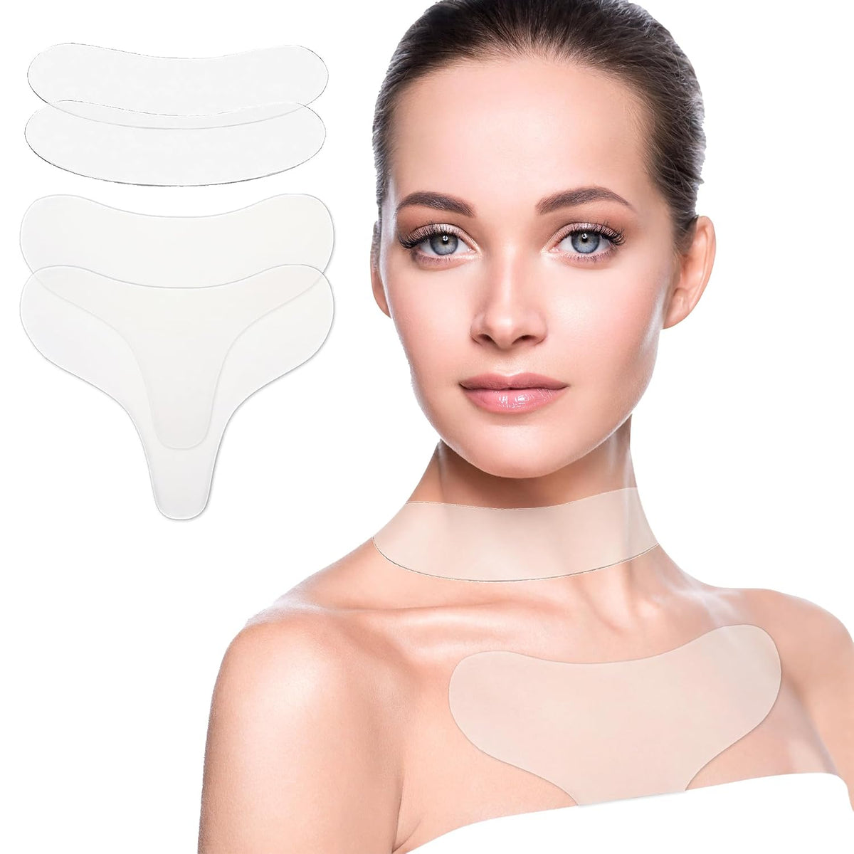 Chest Wrinkle Pads-2 Pcs Silicone Patches for Wrinkles, Anti Wrinkle Patches for Decollete & Cleavage, Anti Aging Wrinkle Remover, Reusable Overnight Wrinkles Treatment While Sleeping