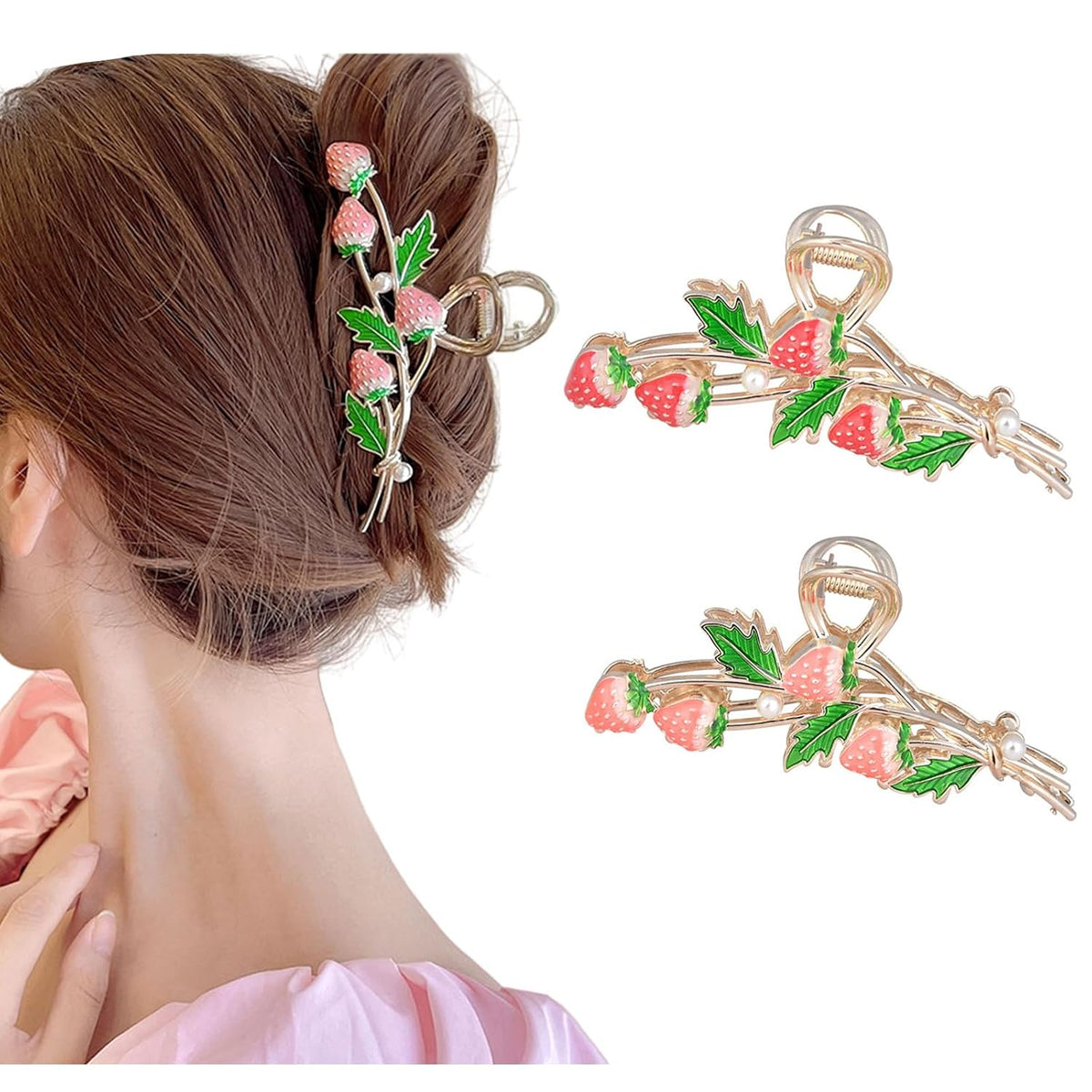 Large Non-Slip Metal Sparkly Butterfly Hair Jaw Clips for Women - Strong Hold Cute Hair Claws, Headwear Gifts (2Pcs)