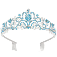 Didder Silver Crystal Tiara Crown Headband Princess Elegant Crown with combs for Women Girls Bridal Wedding Prom Birthday Party