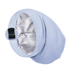 PARISBELLA Satin Lined Sleep Cap Bonnet for Curly Hair and Braids, Stay On All Night Wrap with Adjustable Strap for Women and Men, Black, Pack of 1