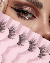 Natural Looking False Eyelashes Wispy Lashes Natural Eyelashes Natural Look False Lashes Wispy Eyelashes Fake Lashes Strip Lashes Flared-04