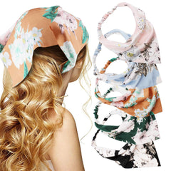 TOBATOBA Floral Hair Scarf Headband 5 Pcs Hair Bandanas Chiffon Boho Headbands for Women Elastic Head Bandana for Women Girls Hair Accessories
