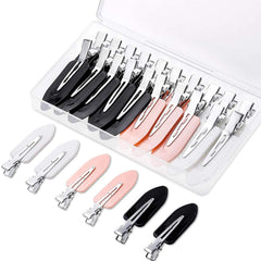 Gingbiss 20 Pcs No Bend Hair Clips, No Crease Hair Clips Curl Pin Clips with Storage Box for Hairstyle Bangs Waves Makeup
