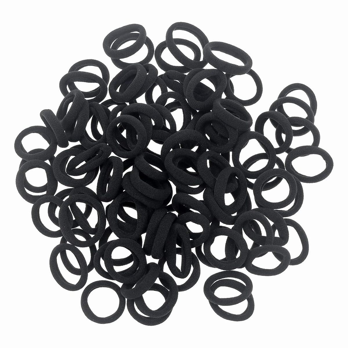 100 Pack Nylon Small Hair Ties Seamless Ponytail Holder Toddlers Girls' Hair Elastics (black and white)