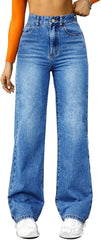 Wide Leg Jeans Woman Baggy Boyfriend High Waisted Straight Leg Jeans Stretchy Cute Denim Pants Y2k Streetwear