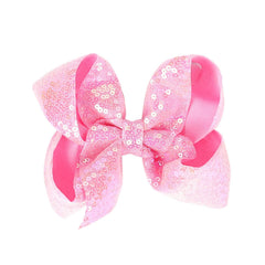 5 Inches Sequins Large Bows Alligator Hair Clip Hair Barrettes Accessories for Women Teens Girls Kids (Pink)