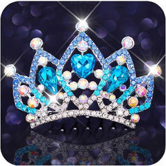 Kilshye Princess Tiara Comb Small Crystal Girls Crown Hair Combs Rhinestone Birthday Prom Tiaras Headband for Kids