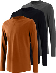 MagnaMan Men's 3-Pack Short Sleeve Crew Neck T-Shirts Solid Color Casual Tee Shirts - Ideal for Gym, Work & Daily Life