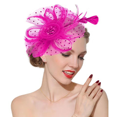Fascinators Hats 20s 50s Hat Pillbox Hat Cocktail Tea Party Headwear with Veil for Girls and Women (US, Alpha, One Size, A-Black)
