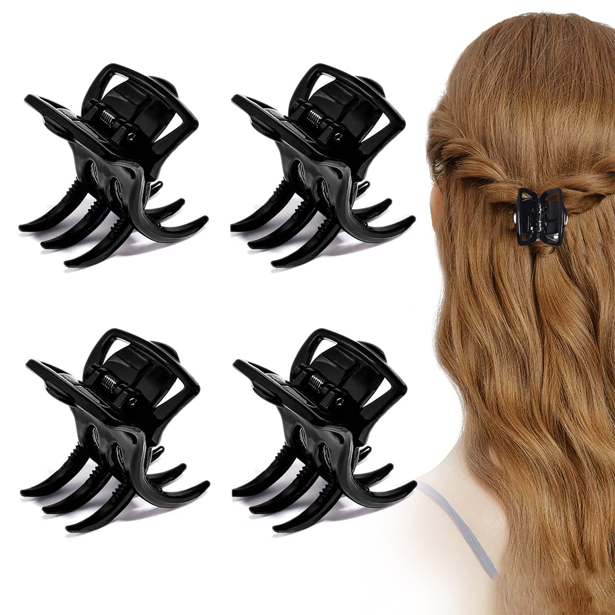6 Pieces Hair Claw Clips, Morhom 1.3 Inch Jaw Clips for Thick or Medium Hair