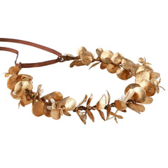 Gold Leaf Headpiece Headbands for Women Greek Goddess Accessories Flower Headband Gold Metal Fairy Crown Bridal Hairband for Women Girl Photoshoot