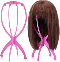 2 Pack Wig Head Stand Travel Wig Holder Hat Wigs Display for Multiple Wigs Hair Styling (black, 13.8 inches)