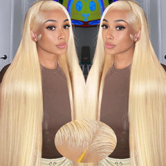 Straight Wigs Human Hair 13x6 HD Lace Frontal Wig Pre Plucked Pre Cut with Baby Hair Black Human Hair Wig 220 Density Natural Color Wigs for Black Women 30 Inch