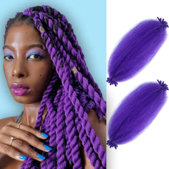 Afro Twist Hair Pre Separated Springy Afro Twist Hair Pre stretched Wrapping Hair for Soft Locs Afro Spring Twist Hair Marley Twist Braiding Hair Extensions (8 Inch (Pack of 3),1B)