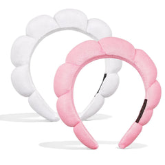 Ayesha Spa Headband for Women Sponge Headband for Washing Face Clouds Soft Hairband Makeup Headbands for Women Girls Shower Makeup Skincare (Black)