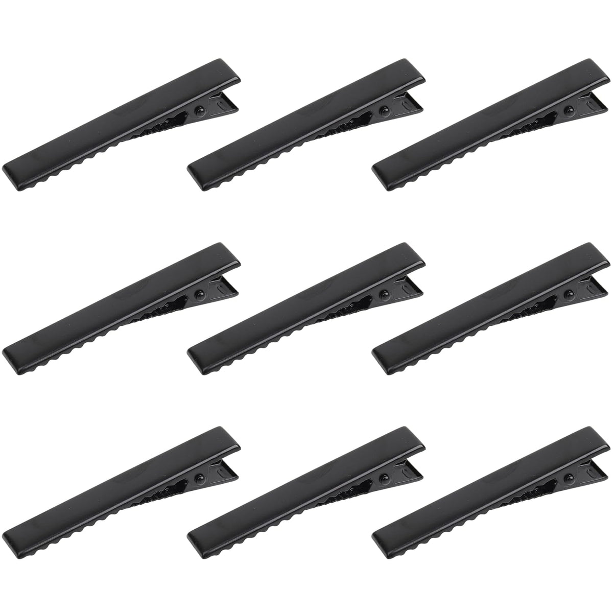 YAKA 50 Pack 1-3/4 Inch(45 mm) Black Alligator Hair Clip Flat Top with Teeth for Arts & Crafts Projects,Teeth Single Prong Metal Clips Hairbow Accessory,Hair Care,Woman