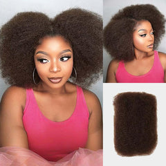 QVR Afro Kinkys Bulk Human Hair for Dreadlocks Extensions Repair Locs, Twist Braiding Afro Kinky Human Hair for Locs 1 Pack 50 Gram Natural Black Color 12 inches
