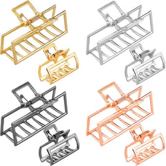 8 Pieces Metal Hair Claw Clips Set, Includes 3 Inches Large Size Hair Catch Barrette Jaw Clamp and 1.57 Inches Small Half Bun Hairpins for Women, Hair Accessories