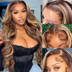 Pizazz 13x6 Body Wave Transparent Lace Front Wigs Human Hair Pre Plucked 180 Density HD Lace Frontal 9A Glueless Wigs with Baby Hair for Women 26Inch
