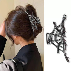 Halloween Bat Hair Claw Clips for Women - Black Metal Non-Slip Jaw Clips With Bat Shape Designs - Horror Hair Accessories