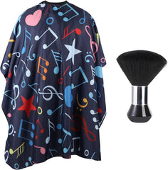 Professional Hair Cutting Cape with Neck Duster Brush, Waterproof Salon Barber Cape with Snaps, Barber Accessories