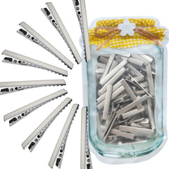 HiJeaton Hair Clips for Hair Bows, 150Pcs Alligator Metal Clip (4.5cm/1.77"), Gator Hairdresser Clips for Bow Making, Large Plain DIY Clips Supplies for Crafts