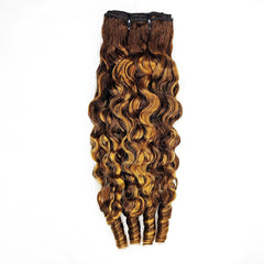 Curly Human Hair Bundles 16 18 20 Inches 3Pcs Water Wave Burmese Curly Bundles Human Hair Weave with Spiral End 3c4a Quick Weave Hair for Women Natural Black