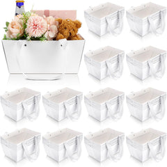 Glenmal 72 Pcs Baskets for Gifts Waterproof Empty Kraft Basket Bulk with Handles 9.8 x 6.5 x 4.3'' Gift Basket Empty to Fill for Wedding Party Christmas Valentines(Orange)