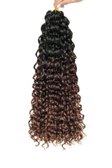 GoGo Curl Crochet Hair for Women Water Wave Curly Crochet Hair Wavy Human Hair Deep Wave Beach Curl Crochet Synthetic Hair Extensions (12 inch(Pack of 6), 1B/30/27)