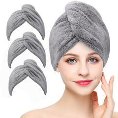 BEoffer 2 Pack Microfiber Hair Towel - 41 x 24 inches Super Soft, Absorbent, Fast Drying Without Frizz Hair Towel Wrap for Women Long, Thick, Curly Hair - Hair Turbans with Elastic Strap